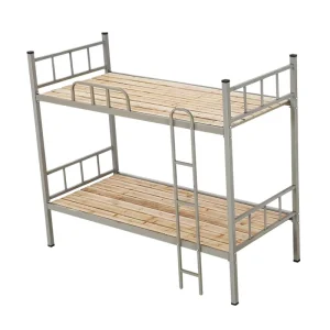 Apartment Iron Wrought Double High and Low Bed Construction Site Double Bed School Students up and Down Thickened Metal Bed