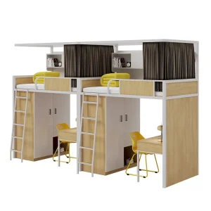 Apartment Student Dormitory Bed with Wardrobe Desk Under table Bed