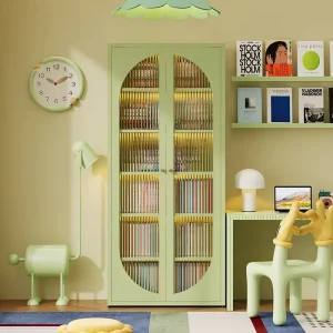 Arched Bookcase Steel Bookshelf Children’s Metal Storage Cabinet Suitable for Bedrooms or Children’s Rooms