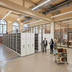 Archive Shelving Filing System Manual Mobile Compactor for High Density Office Storage Free 3D Design