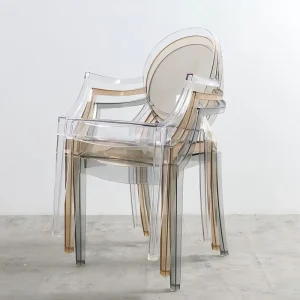 Armchair Hotel Furniture Waiting Chairs Decor Wedding Gold Luxury Event Chairs Stackable Acrylic Armrest Chair