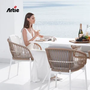Artie Wicker Outdoor Furniture Patio Garden Chairs Modern Hotel Restaurant Furniture Outdoor Armchair