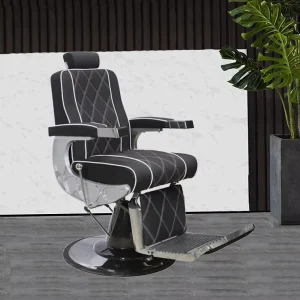 Asian Market Hair Salon Furniture Luxury Massage Chairs Aluminum Heavy Duty Black Barber Chairs