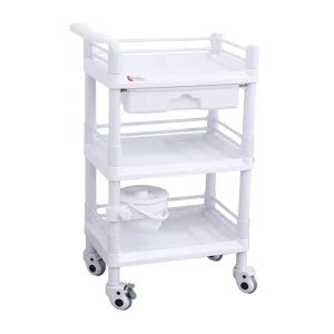 Assembly Style Lightweight Instrument Trolley Three layer Hospital All Plastic Medical Trolley with Reduced Shipping Costs