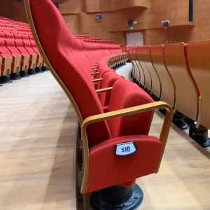 Auditorium Chair Row with Writing Board Iron Frame Contemporary Design Foldable for Conference Hall & Theater Use