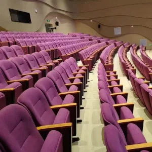 Auditorium Theater Chair Seating Fabric Foam Foldable Ergonomic Contemporary Design Hotel Hospital School Commercial Furniture