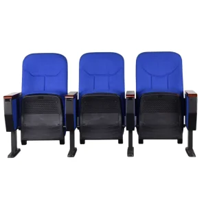 Auditorium Theater Furniture Chair Traditional Design Iron Legs Folding Eco Friendly Memory Foam Seat Writing Pad Gym Hotel