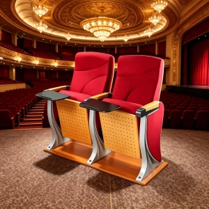 Auditorium Theater Seating Chair with Writing Tablet Luxury Red Fabric Cinema Lecture Hall Auditorium Chairs
