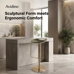 Avidiinocasa Stainless Steel High Bar Stool with Modern Design for Home Island Hotel Villa Dining Rooms Durable Eco Friendly