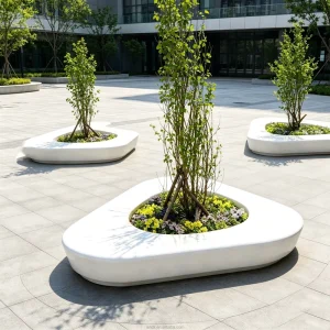 B031 Shopping Mall Waiting Space Landscape Seat Garden Tree Pit Seat Mall Plaza Decorative Furniture Commercial Planter Bench