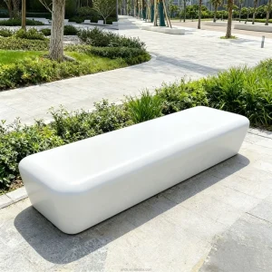 B034 Outdoor Frp Long Bench Modern Public Seating for Commercial Plaza Park Garden Shopping Mall Durable Leisure Seat Furniture