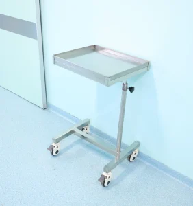 B21 Medical Commercial Grade 304 Stainless Steel Double Rod Square Design Mobile Medical Cart for Hospitals and Labs