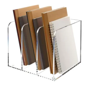 B5 Transparent Acrylic 4 Tier Modern Minimalist Magazine Rack Desk Document & Book Organizer