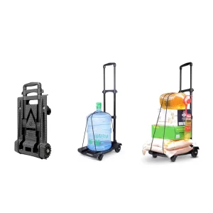 BAOYU 50KG Loading Fold up Lightweight Folding Trolley Luggage Cart for Shopping Travel Hotels