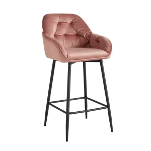BC-039A Bar Chair Upholstered Bar Chair Modern Velvet Home Commercial Bar Chair with Footrest