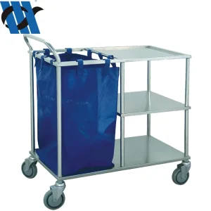 BDT209 Movable Nursing Care Stainless Steel Hospital Cart with 50 lb Load Capacity for Laundry