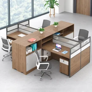BGZ 13 Modern Wooden L Shaped Extendable Staff Desk Workstation for Office Use
