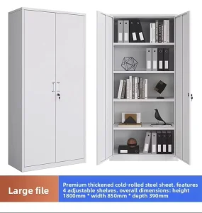 BOXUN Durable Steel Commercial Filing Cabinet 2 Doors 4 Adjustable Shelves Lockable