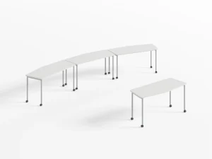 BT Contemporary Commercial Training Table Study Office Eco Friendly E0 MFC Powder Coated Top German Relief Texture Finish Dual