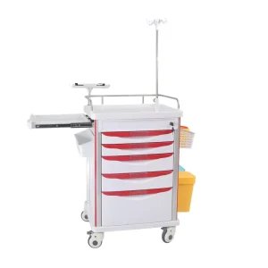 BT EY005 Wheels ABS Emergency Trolley Crash Cart Hospital Treatment Trolley with Drawer Hospital Medical Trolley Cart