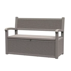 Backyard Garden Patio Weather Proof Armchair Plastic Long Storage Bench 2 3 Seater Sofa Storage Bench Outdoor with Storage Box