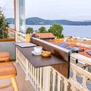 Balcony Hanging Table for Railings Wooden Bar Serving Table for Porch Space Saving Serving Table for Small Balconies