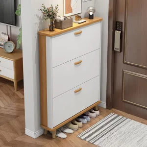 Balcony Waterproof Custom Shoe Cabinet Moisture Proof Wood Panels Custom Layout Dustproof Shoe Storage Cupboard