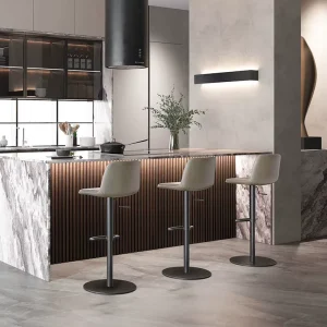 Bamboo Bar Stool High Stool Modern Lifting Backrest Home Light Luxury Nordic Bar Chair Island Counter Chair HD 762D