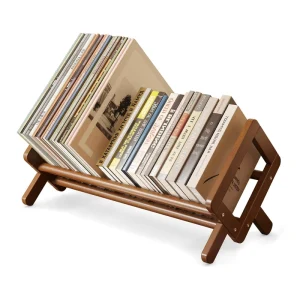 Bamboo Desktop Bookshelf Stable Tabletop Magazine Holder and Bookrack Organizer for Books Files and Office Storage Rack