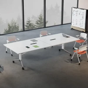 Bamboo Folding Conference Bar Movable Detachable Office Table Modern Simple Training Long Living Room Multifunctional