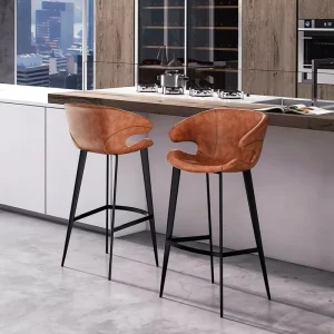 Bamboo Nordic Style Bar Stool HD 7168D for Commercial Use Modern Design Kitchen Island and Front Desk Application