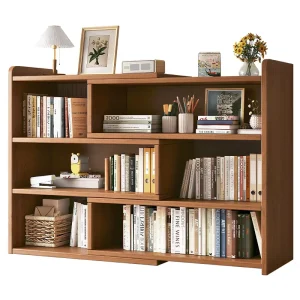 Bamboo Wood Multi Layer Desktop Bookshelf Small Storage Rack Organizer for Office Home Student Study Bookcase Custom Logo OEM