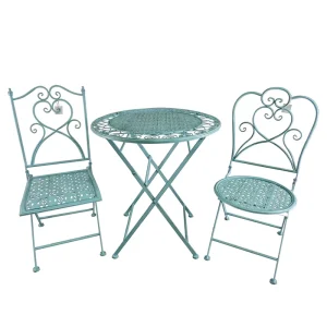 Bar Bistro Dining Set with 2 Chairs Garden Table and Chairs Set for Patio Restaurant