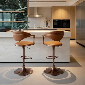 Bar Chair Designer Style High Back Stool Lifting Rotating Light Luxury Modern Metal Frame Home Use New