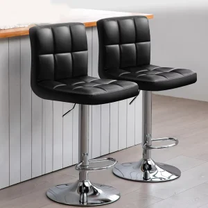 Bar Chair Furniture Restaurant Nordic Rustic Solid Kitchen High Counter Metal PU Leather Modern Bar Stools Chairs Swivel
