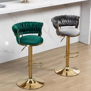Bar Chair Nordic Counter Furniture Metal Velvet Swivel Leather High Gold Modern Luxury Kitchen Stool Bar Chairs for Bar Table