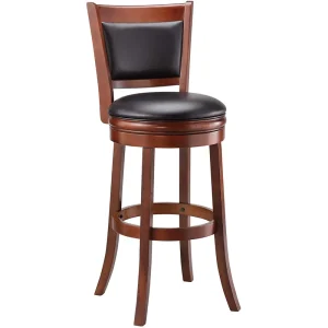 Bar Chair Swivel Stools Backrest Leather Modern Contemporary for Commercial Furniture Cherry Wood Dining Living Room
