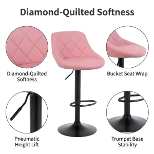 Bar Chair with Wheels for Office Workshop Studio Mobile Height Adjustable Swivel High Stool for Work Top