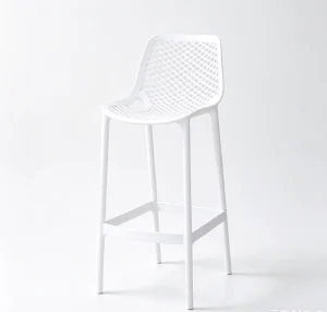 Bar Chairs Plastic Counter High Stools Stackable Restaurant Modern Colored Outdoor Terrace Furniture for Coffee Shops