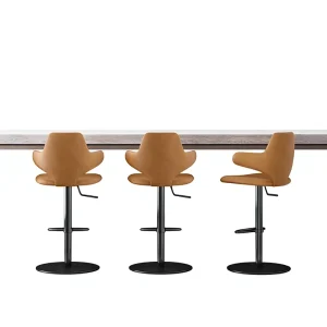 Bar Counter Chair Designer Light Luxury Bamboo Adjustable Height Backrest High Stool Commercial Use Island Counter Dining Chair
