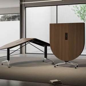 Bar Folding Bamboo Conference Table Business Fashion Movable Long Table Modern Simple Office Meeting Room Outdoor Desk