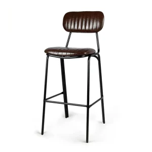 Bar Furniture Luxury Bar Stool and Bar Chair Frame Leather Cushions High Stool Sillas with Metal for Restaurant