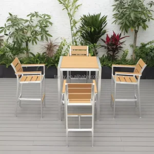 Bar Furniture Outdoor Bar Table Set Garden Patio Restaurant Wooden Table Set Kitchen Counter Bar Table and Chair
