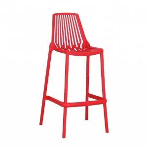 Bar Furniture Stackable Plastic Red Cafe Shop Counter High Bar Chair for Liquor Bar