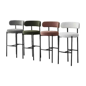 Bar Furniture White Unique Design Velvet High Bar Chair With Back