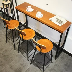 Bar Music Restaurant Cafe Theme Restaurant Metal Dining Table Dining Chair Combination High Bar Table and Chairs