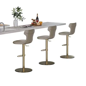 Bar Stool High Chair for Home Use Light Luxury Modern American Style Adjustable Stainless Steel Island Bar Chair Made China