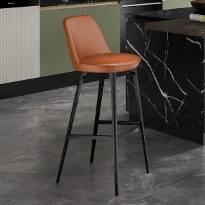 Bar Stool High Modern Simple Bamboo Home Island Table Chair with Backrest European American Style HD 7185D