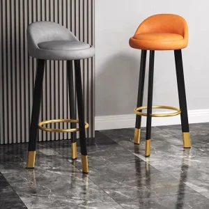 Bar Stool Modern Counter Stool with Backrest Fabric Leather Bar Chair OEM Custom Logo Restaurant Furniture