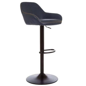 Bar Stool Wingback Seat Matte Black Pedestal Ring Footrest Height Adjustable 360 Swivel Protective for Kitchen Pub